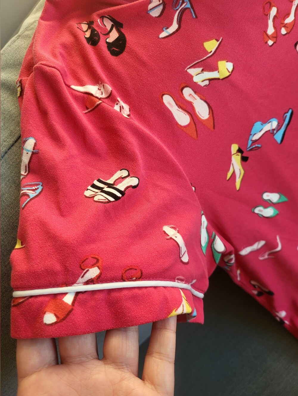 kate spade Pink Short Sleeve Pajama Set with Shoe Print - Picture 4 of 4